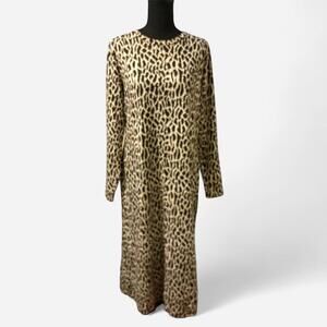 Loft new with tags knit leopard print maxi dress Size Large